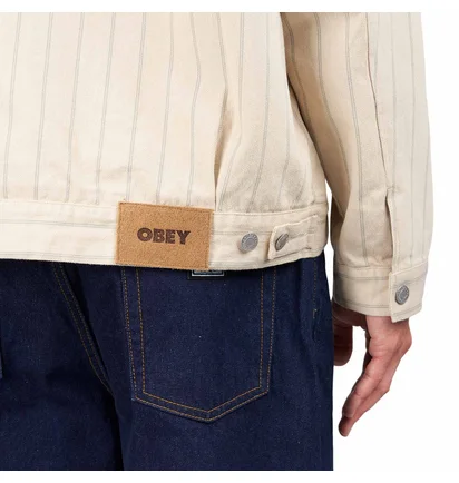 Obey Stripe Zip Jacket (Beige)