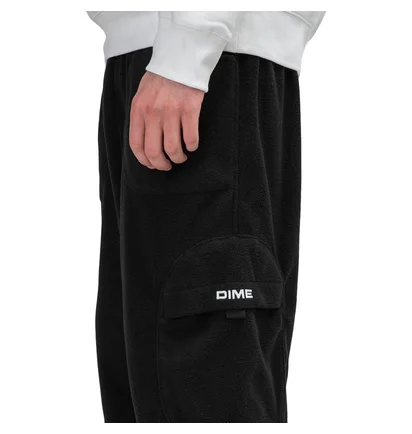 Dime Fleece Round Cargo Pants (Schwarz)