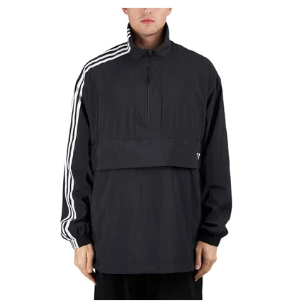 Y-3 3-Streifen Nylon Shell 1/2 Zip Jacket (Schwarz)