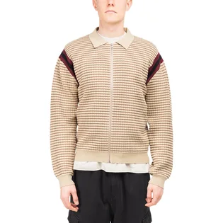 Stüssy Waffle Knit Longsleeve Zip Polo (Khaki)