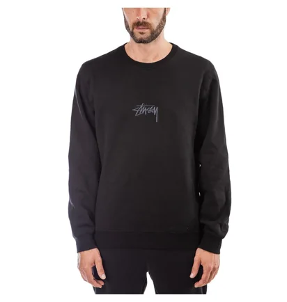 Stüssy Stock Applique Crew (Schwarz)