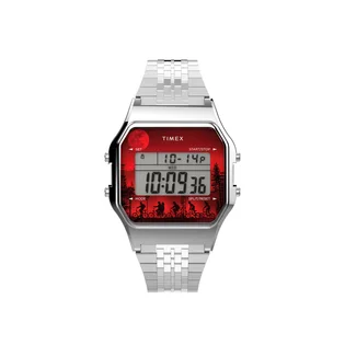 Timex T80 x Stranger Things 34mm Stainless Steel Bracelet Watch (Silber)