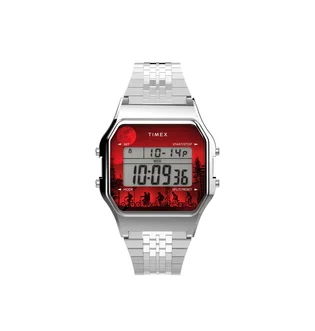Timex T80 x Stranger Things 34mm Stainless Steel Bracelet Watch (Silber)