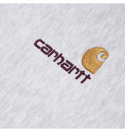 Carhartt WIP Half Zip American Script Sweatshirt (Hellgrau)