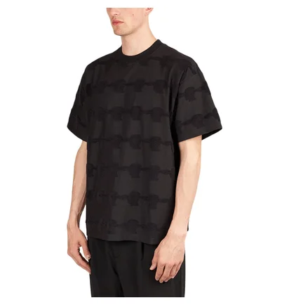 Brain Dead Lightning Head Textured Stripe T-Shirt (Schwarz)