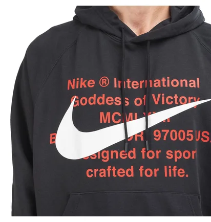 Nike Swoosh French-Terry Hoodie (Schwarz)