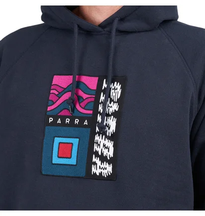 by Parra Wave Block Tremors Hooded Sweatshirt (Navy)