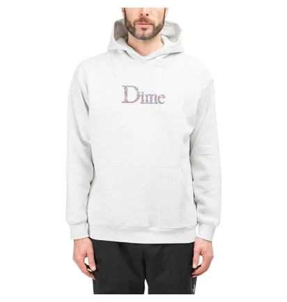 Dime Scribble Classic Logo Hoodie (Hellgrau)
