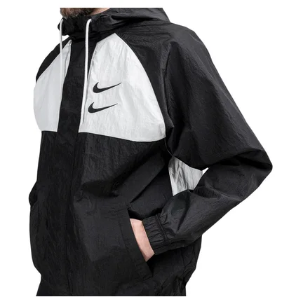 Nike Swoosh HD Woven Jacket (Schwarz / Weiß)