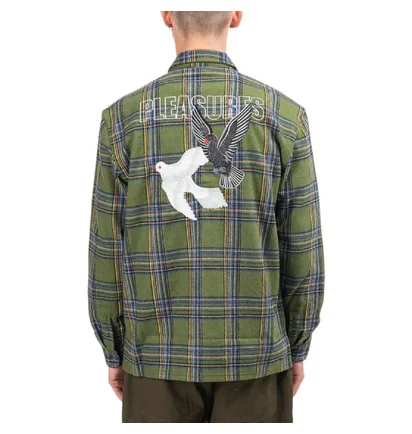Pleasures Widow Heavyweight Flannel Shirt (Grün)