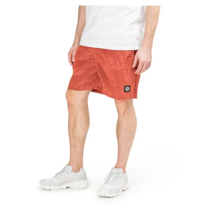 Stone Island Nylon Metal Patch Logo Swim Shorts (Orange)