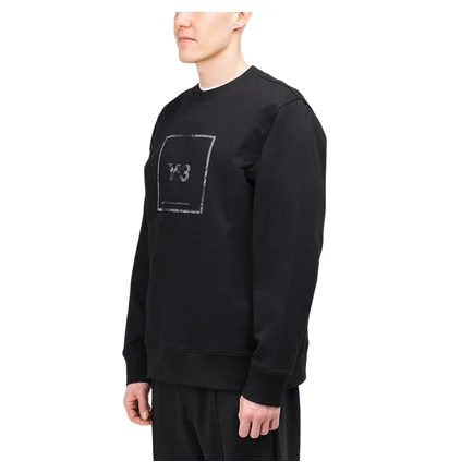 adidas Y-3 Reflective Square Logo Crewneck (Schwarz)