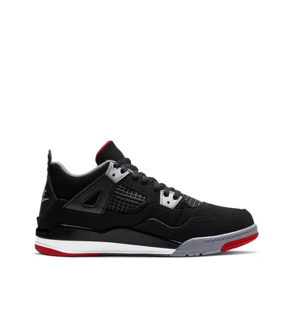 Air Jordan 4 Retro (PS) 'Black Cement' (Schwarz / Rot)