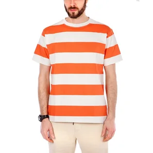 Norse Projects Johannes Wide Stripe (Rot / Hellbeige)