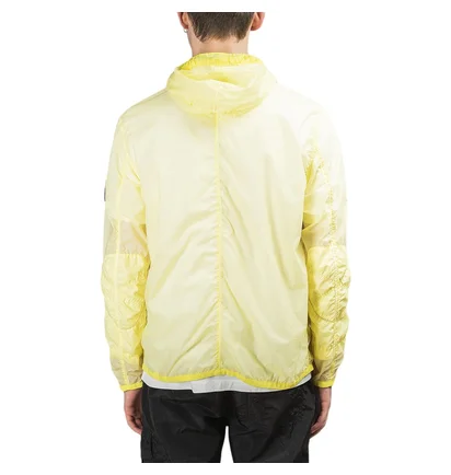 Stone Island Lamy Velour Zip Hooded Shell Jacket (Gelb)