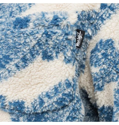 Stüssy Big Paisley Full Zip Sherpa Jacket (Beige / Blau)