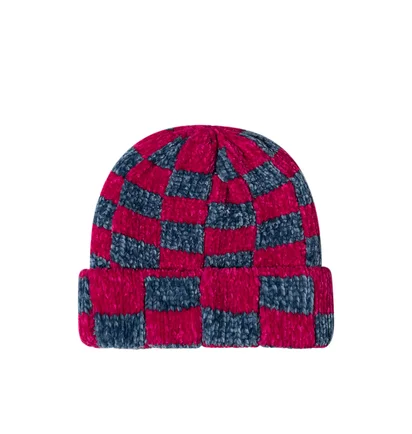 Stüssy Crochet Checkered Beanie (Rot / Grau)