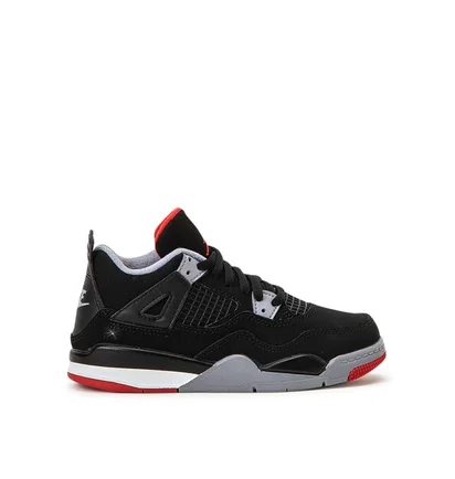 Air Jordan 4 Retro (PS) 'Black Cement' (Schwarz / Rot)