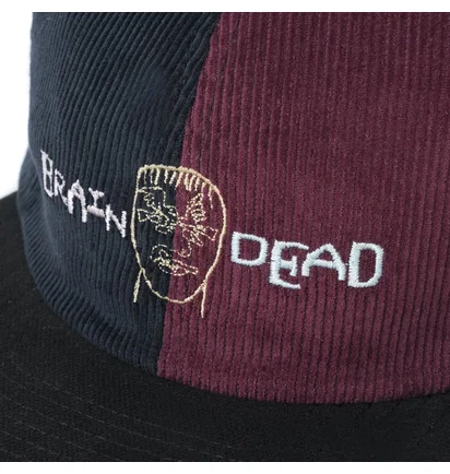 Brain Dead Corduroy Color-Blocked Strap Back (Navy / Rot)