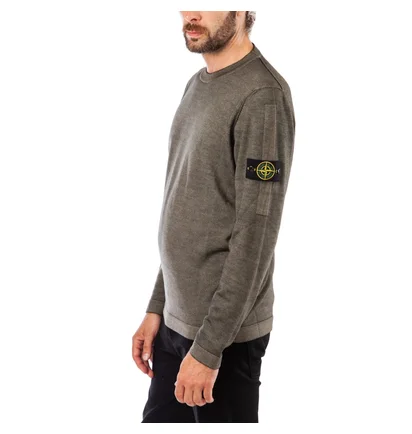 Stone Island Wool Sweat Shirt (Olive)