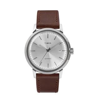 Timex Archive Marlin Automatic 40mm Leather Strap (Braun / Silber)