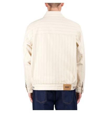 Obey Stripe Zip Jacket (Beige)