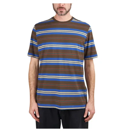 Pop Trading Company Striped Logo T-Shirt (Multi)