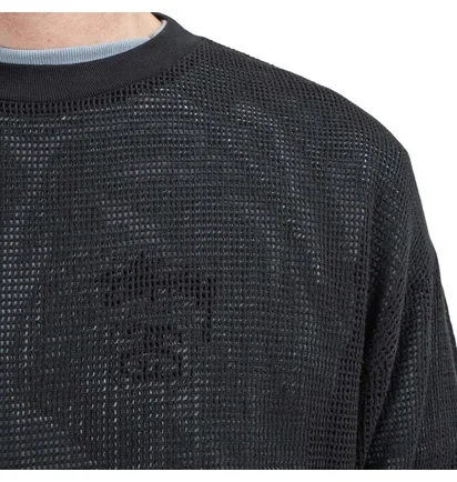 Stüssy Pig. Dyed Cotton Mesh Crew (Schwarz)