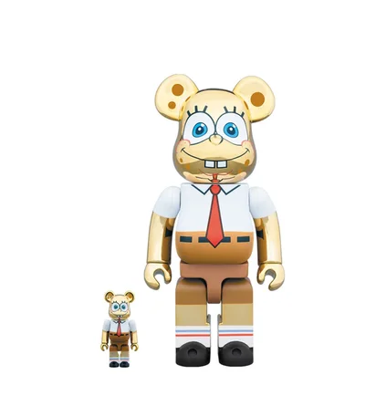 Medicom 100% + 400% Spongebob Gold Chrome Be@rbrick Toy