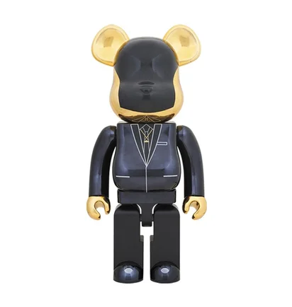 Medicom 1000% Daftpunk Guy Manuel Be@rbrick Toy (Schwarz / Gold)