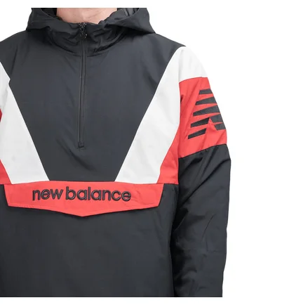 New Balance MT93539 BK Athletics Stadium Insulated Anorak (Schwarz / Weiss / Rot)
