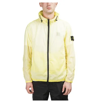 Stone Island Lamy Velour Zip Hooded Shell Jacket (Gelb)