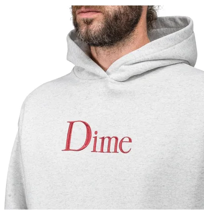 Dime Classic Logo Hoodie (Grau / Rot)