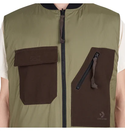 Converse x Patta Four-Leaf Clover Utility Reversible Padded Vest (Braun)