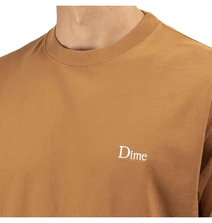 Dime Classic Logo Embroidered T-Shirt (Braun)