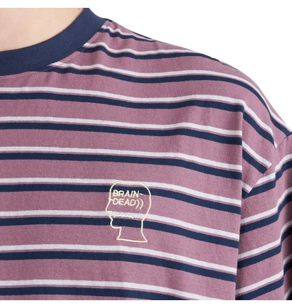 Brain Dead 94 Striped T-Shirt (Rose / Multi)