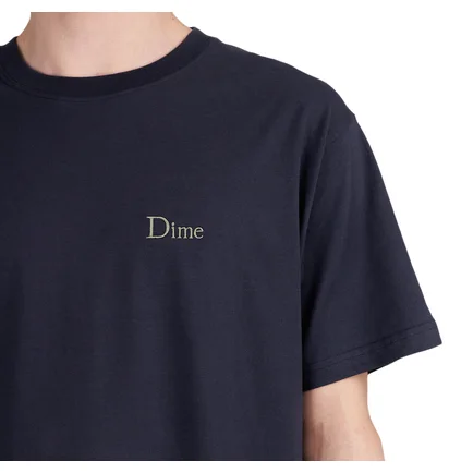 Dime Classic Small Logo T-Shirt (Navy)