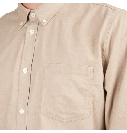 Norse Projects Anton Brushed Flannel Shirt (Beige)