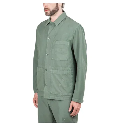 Norse Projects x Geoff McFetridge Mads Backsatin Shirt (Grüngrau)