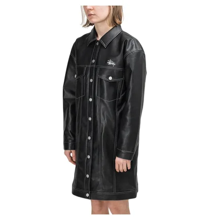 Stüssy WMNS PU Trucker Dress (Schwarz)