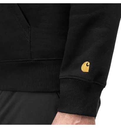 Carhartt WIP Chase Neck Zip Sweatshirt (Schwarz / Gold)