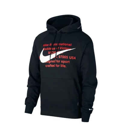 Nike Swoosh French-Terry Hoodie (Schwarz)