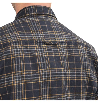 Norse Projects Villads Brushed Flannel Shirt (Navy / Gelb)