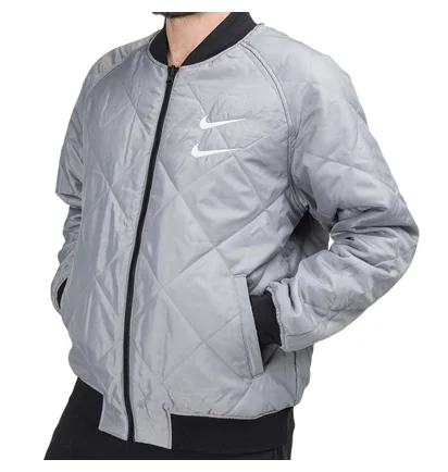 Nike Swoosh Reversible Woven Bomber Jacket (Schwarz)