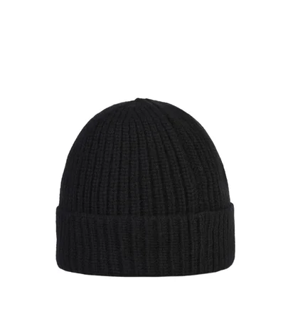 Stone Island Ribbed Beanie (Schwarz)