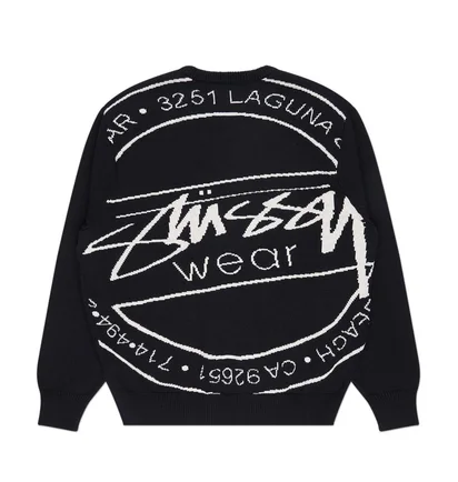 stüssy laguna icon sweater (black)