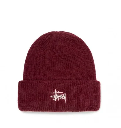 Stüssy Stock HO18 Cuff Beanie (Burgundy)