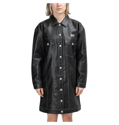 Stüssy WMNS PU Trucker Dress (Schwarz)