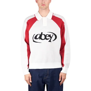 Obey Soccer Polo Sweater (Beige / Rot)