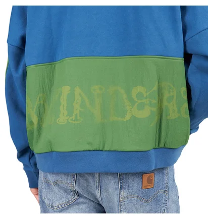 Brain Dead Sinister Screw Overlay Half Zip Fleece (Blau / Grün)